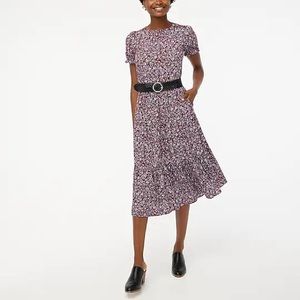 J. Crew Factory Purple Floral Midi Dress